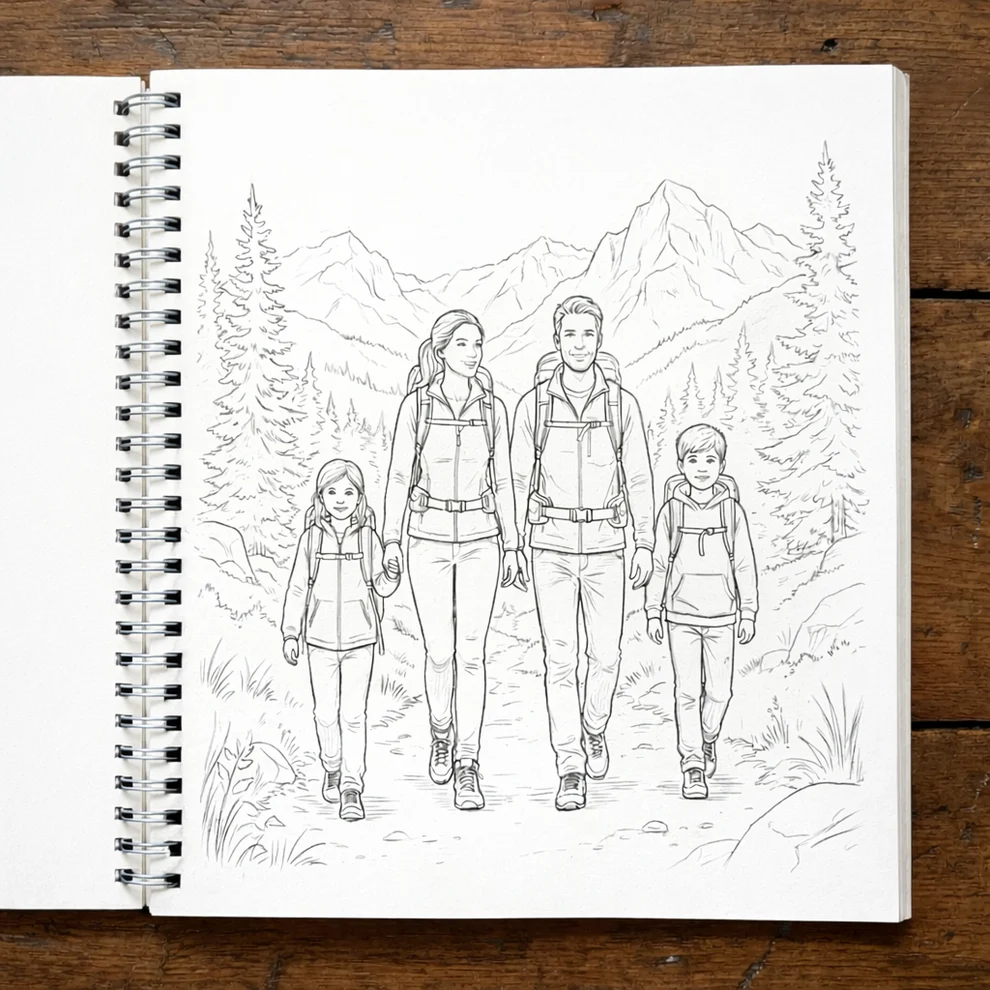 Personalized coloring pages printed on paper